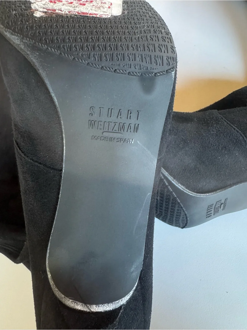 Stuart Weitzman Black Suede High Heel Knee-High Stiletto Boots